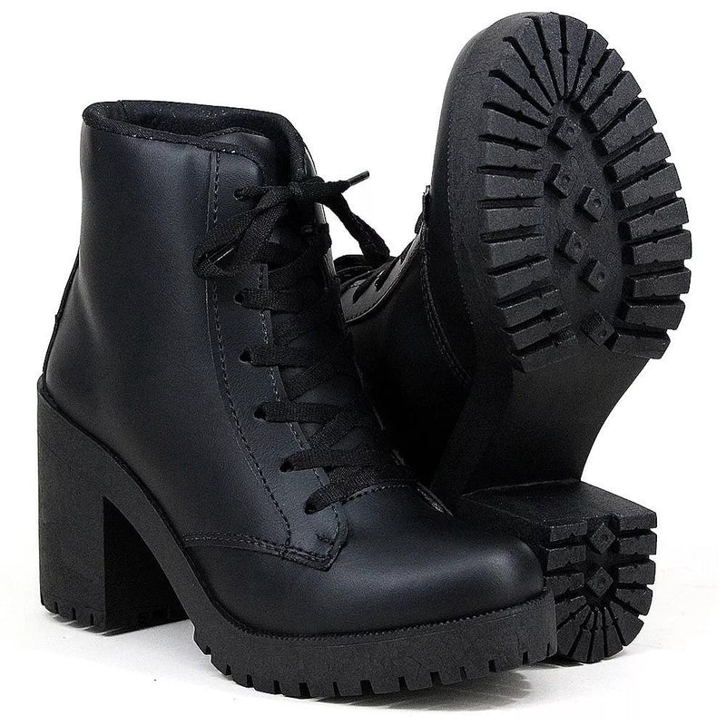 Bota Coturno Feminino Sola Tratorada + Frete Grátis + Envio Imediato + Brinde