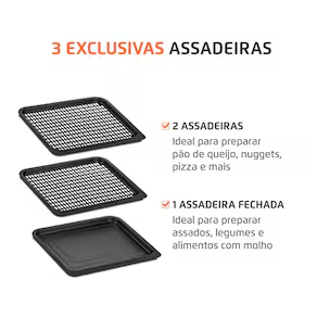Fritadeira Elétrica Sem Óleo Air Fryer Oven 2 em 1 Mondial AFON-12L-BI 12L Digital – Preta/Inox