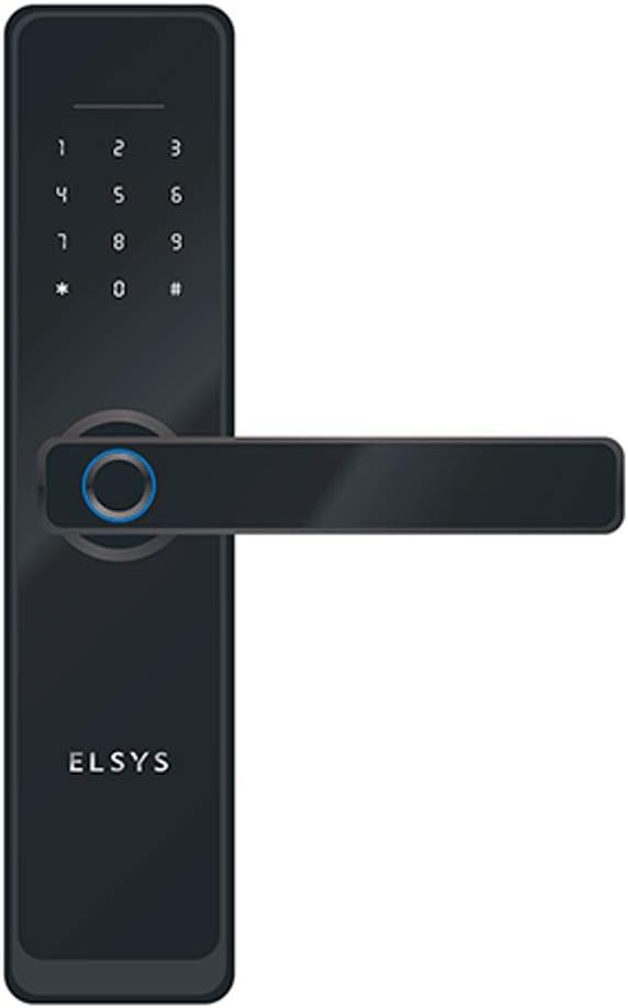 Fechadura Digital de Embutir Wi-Fi com Biometria, Elsys, ESF-DE4000B, Preta - Abertura via Biometria, Senha Numérica e Aplicativo