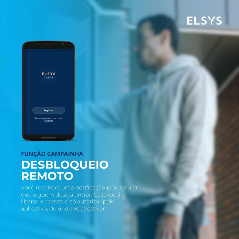 Fechadura Digital de Embutir Wi-Fi com Biometria, Elsys, ESF-DE4000B, Preta - Abertura via Biometria, Senha Numérica e Aplicativo