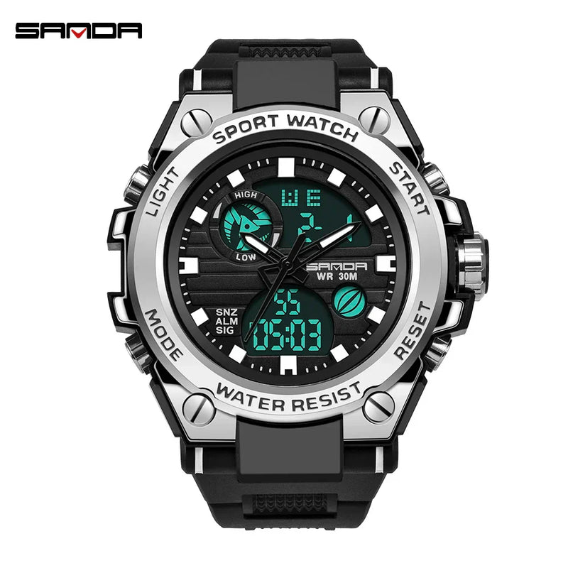 Relógio esportivo digital masculino estilo militar, à prova d`agua
