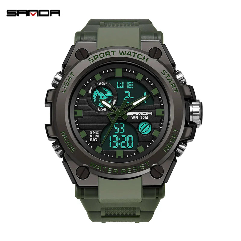 Relógio esportivo digital masculino estilo militar, à prova d`agua