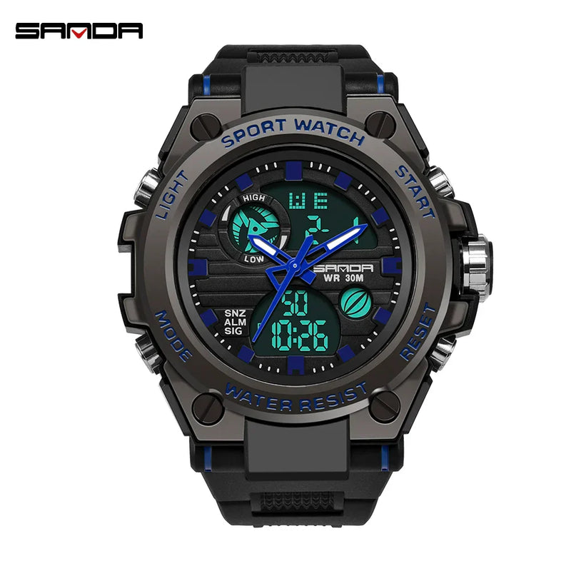 Relógio esportivo digital masculino estilo militar, à prova d`agua
