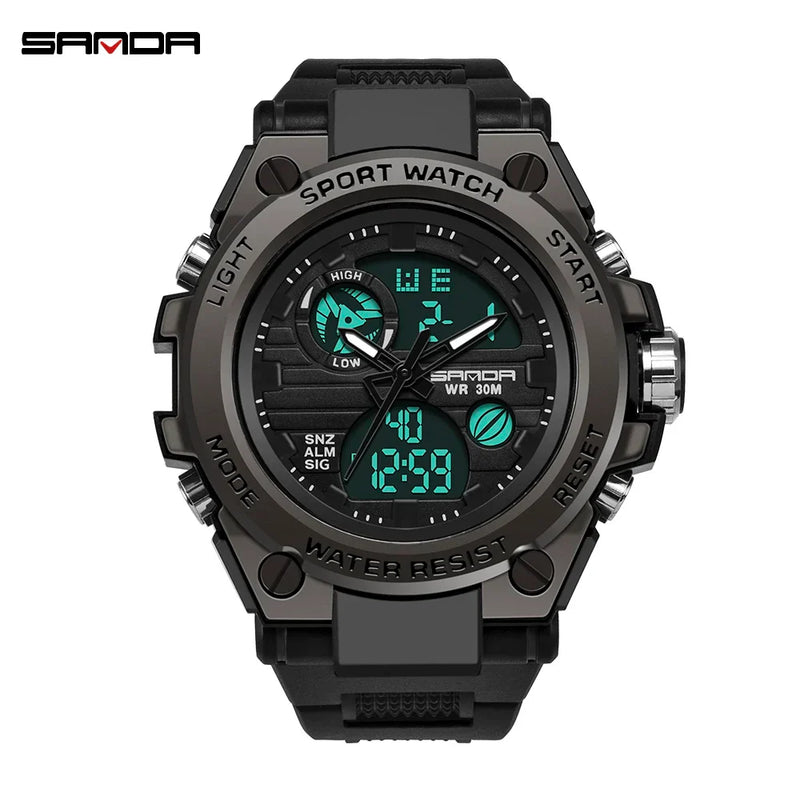 Relógio esportivo digital masculino estilo militar, à prova d`agua