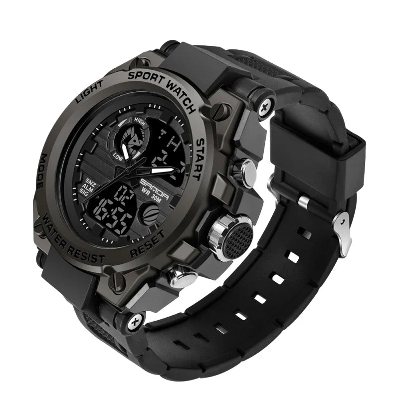 Relógio esportivo digital masculino estilo militar, à prova d`agua