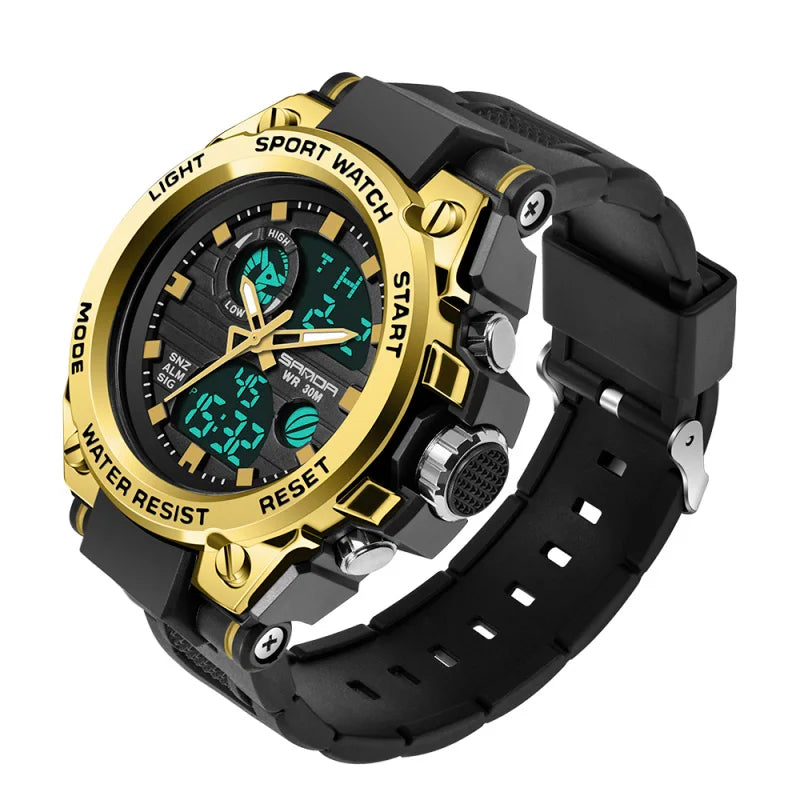 Relógio esportivo digital masculino estilo militar, à prova d`agua