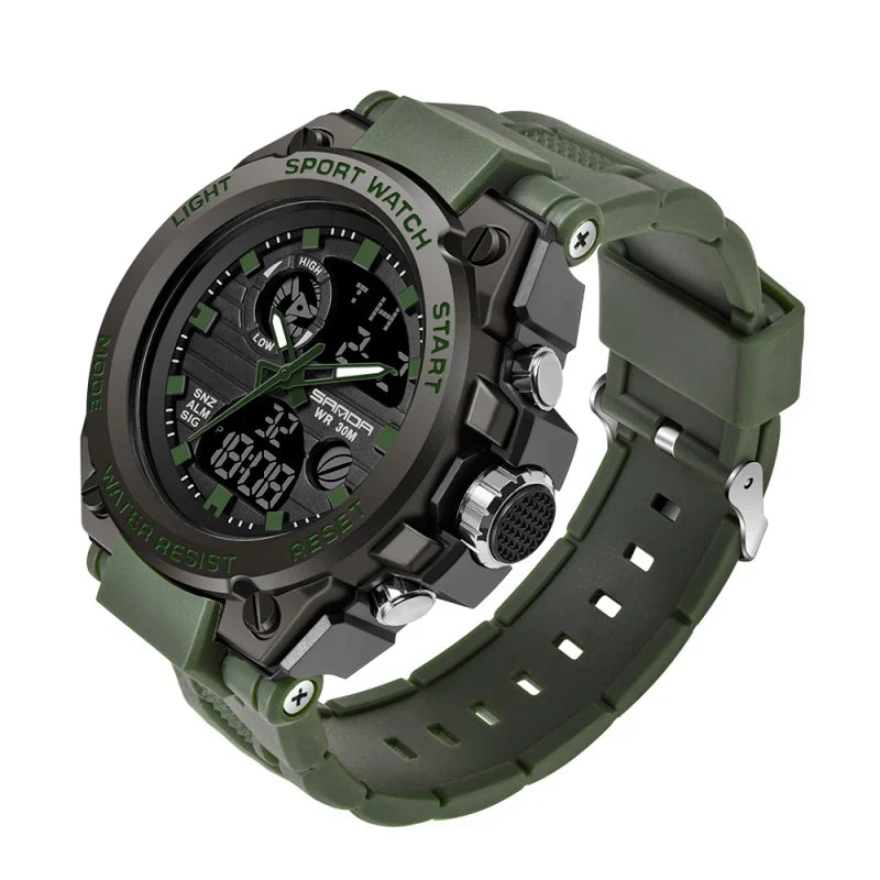 Relógio esportivo digital masculino estilo militar, à prova d`agua