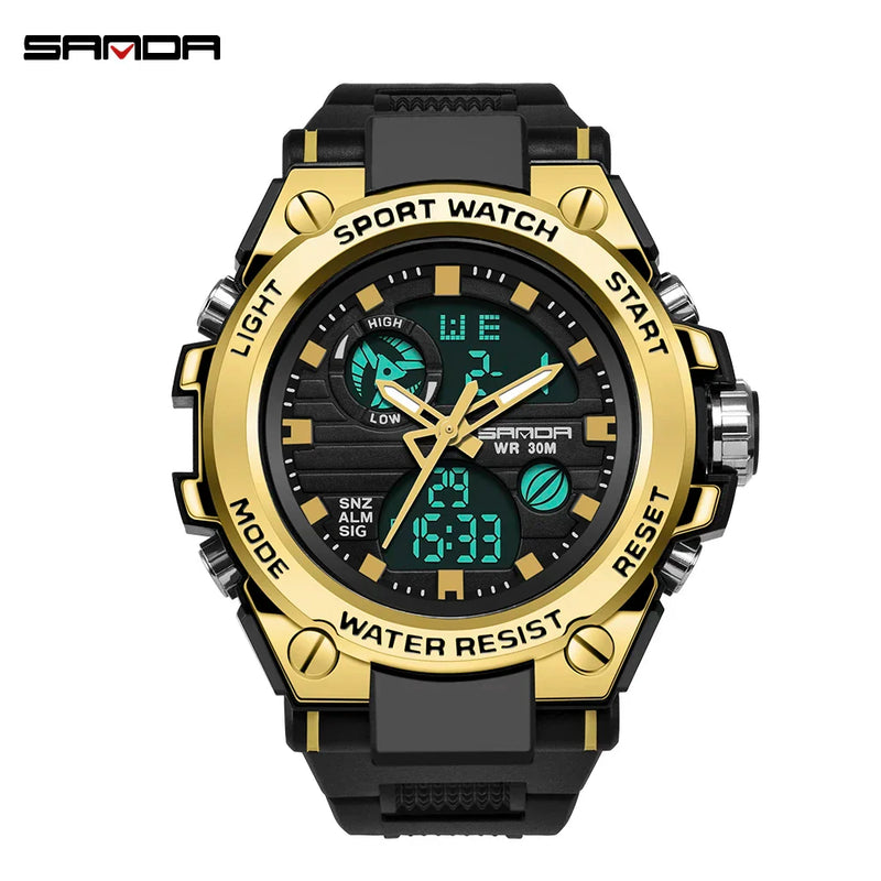 Relógio esportivo digital masculino estilo militar, à prova d`agua