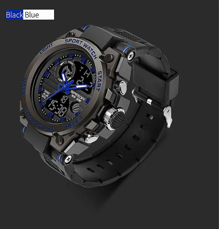 Relógio esportivo digital masculino estilo militar, à prova d`agua