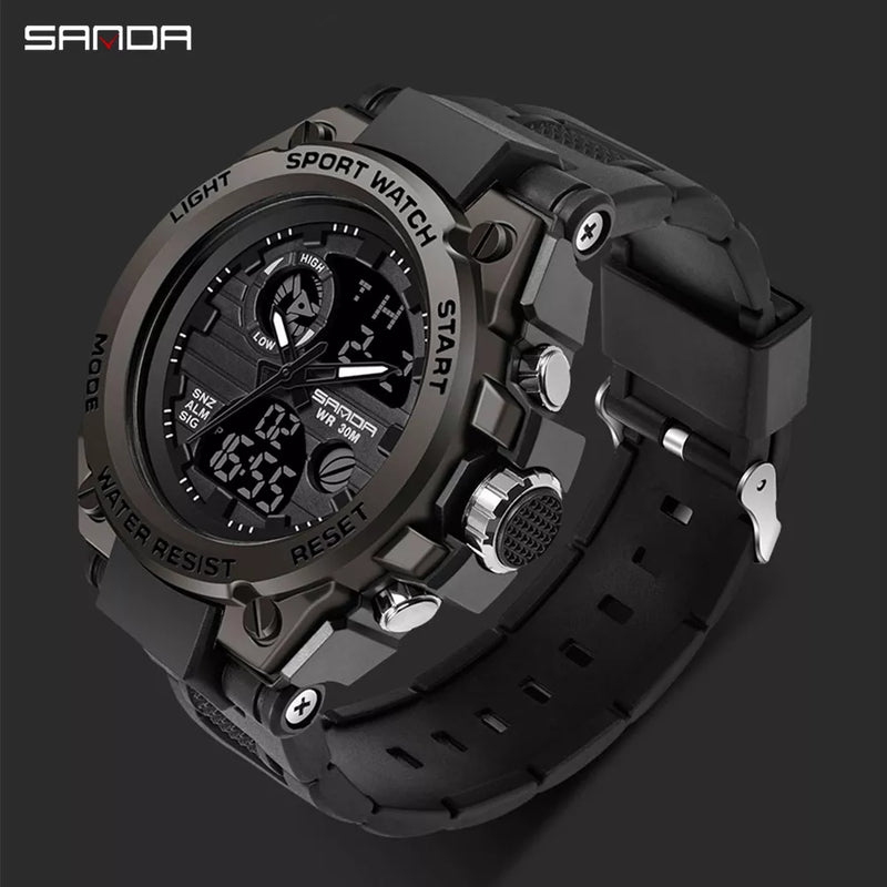 Relógio esportivo digital masculino estilo militar, à prova d`agua