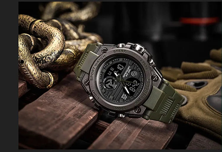 Relógio esportivo digital masculino estilo militar, à prova d`agua