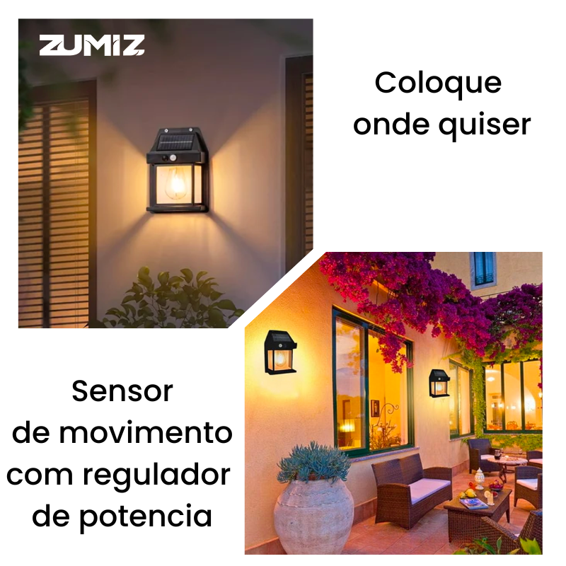 Ecoluz™ | Refletor Solar Retro com detector de movimento