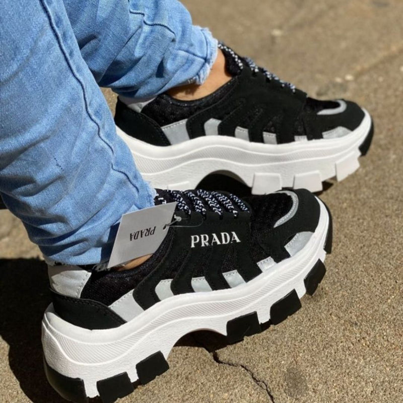 Tênis Prada Feminino Plataforma Alta + Frete Grátis + Envio Imediato + Brinde