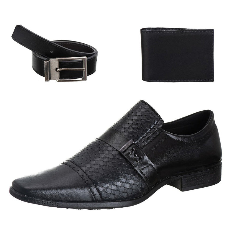 Kit Sapato Social Masculino + Cinto + Carteira Estilo e Conforto - Frete Grátis - Envio Imediato - Brinde