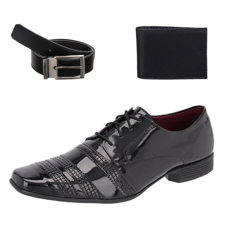 Kit Sapato Social Masculino + Cinto + Carteira Estilo e Conforto - Frete Grátis - Envio Imediato - Brinde